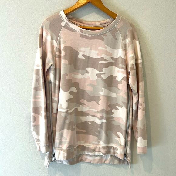 Stella and Dot Neutral Camo Zip Sweater | Small - Picture 1 of 8